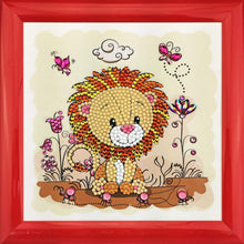 Load image into Gallery viewer, Craft Buddy Crystal Art Lion Meadow 16 x 16cm Frameable Kit

