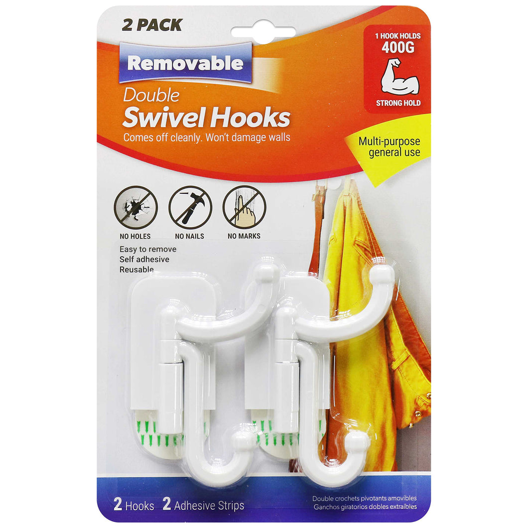 Removable Double Swivel Hooks 2 Pack