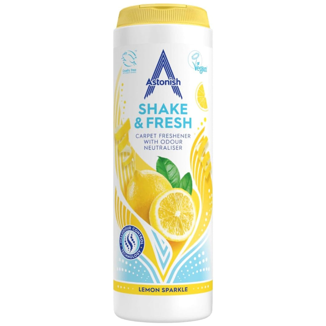 Astonish Lemon Sparkle Shake & Vac Carpet Freshener 400g