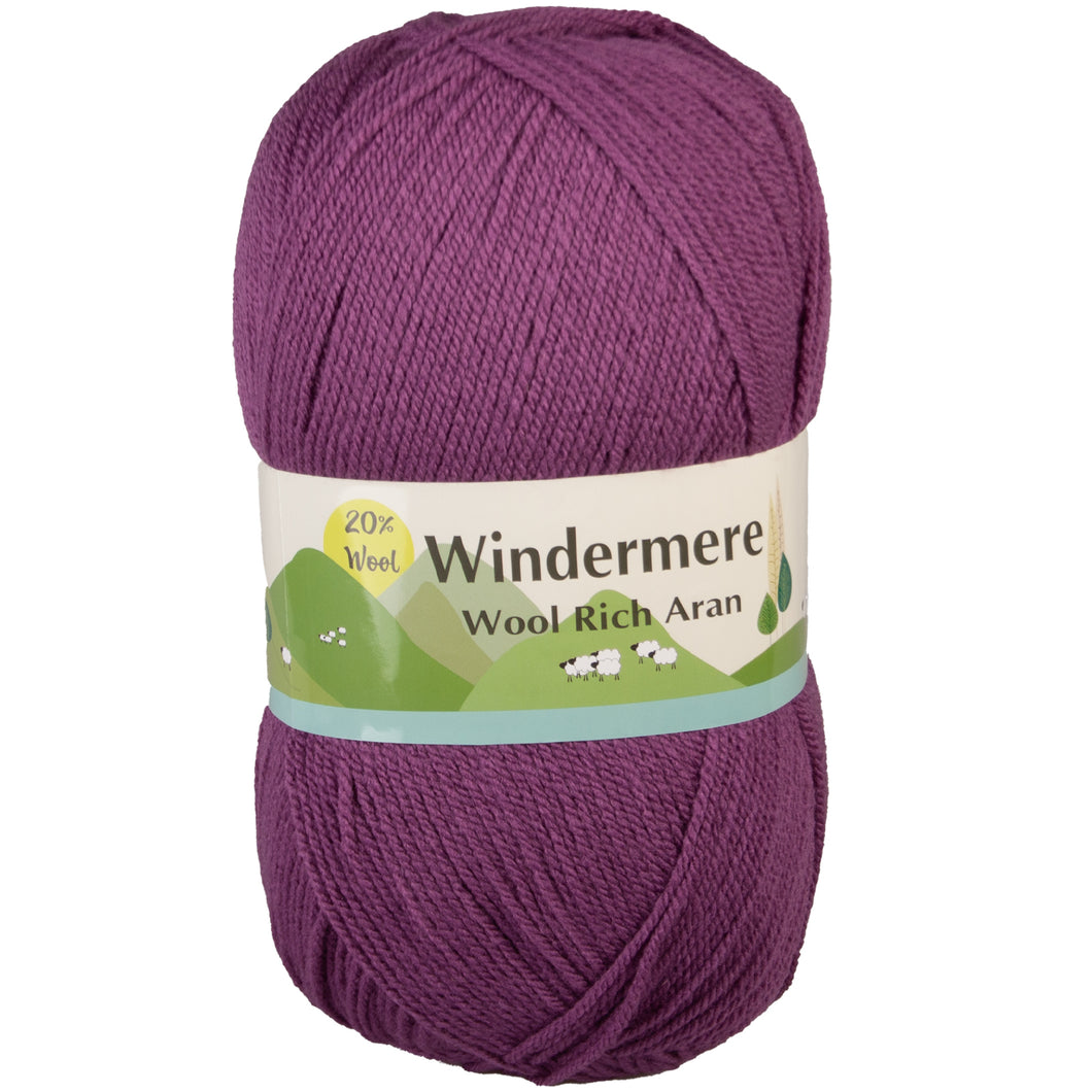 Boysenberry Windermere 1558 Wool Rich Aran 400g