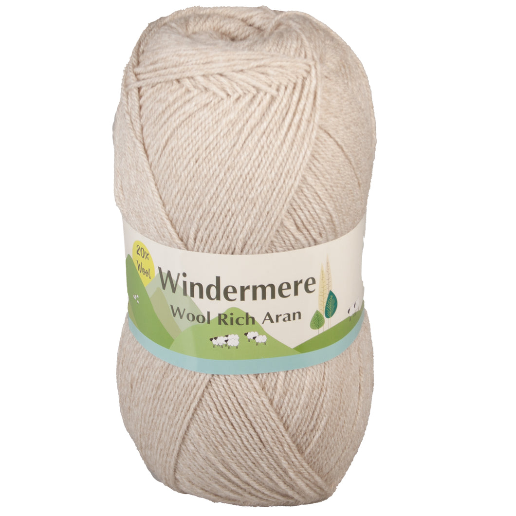 Beige Windermere 702 Wool Rich Aran 400g