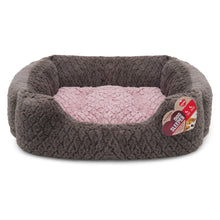 Load image into Gallery viewer, Rosewood Grey &amp; Pink Medium Square Dog Bed
