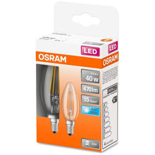 Load image into Gallery viewer, Osram Cool White 40w E14 LED Bulb Candle 2 Pack
