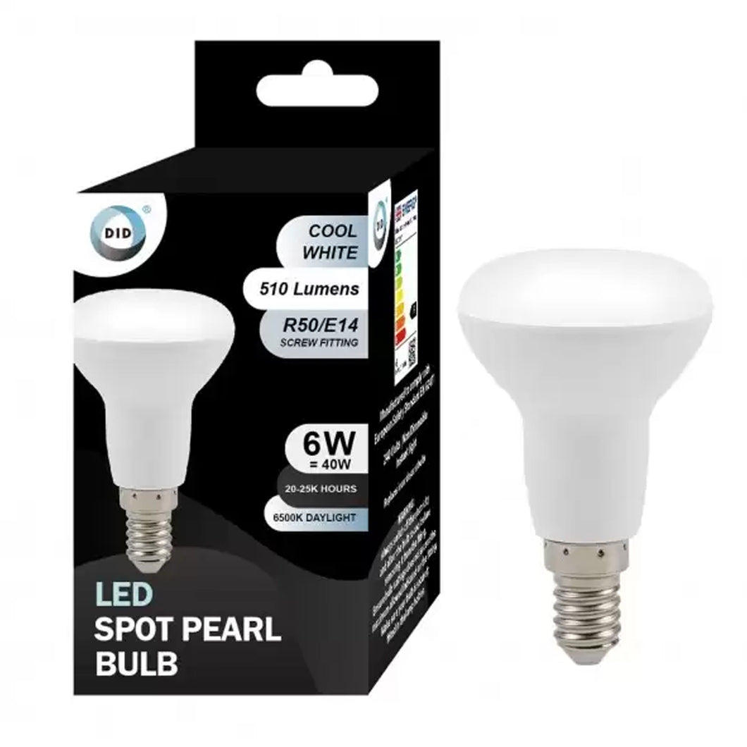 DID Cool White LED Spot Pearl Bulb 6W