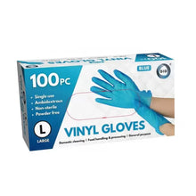 Load image into Gallery viewer, DID Large Powder Free Blue Vinyl Gloves 100 Pack
