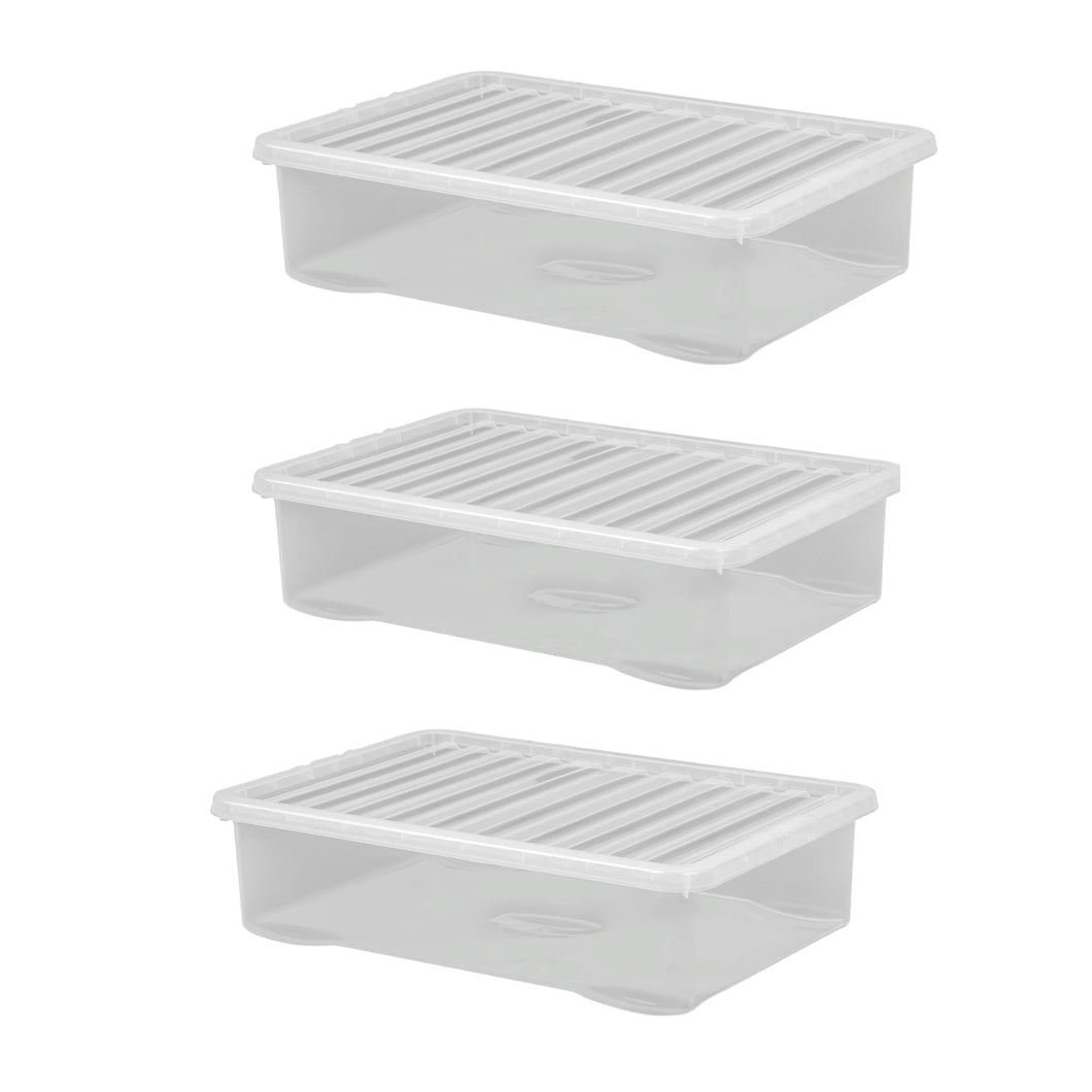Wham Crystal 46L Under Bed Storage Box With Lid
