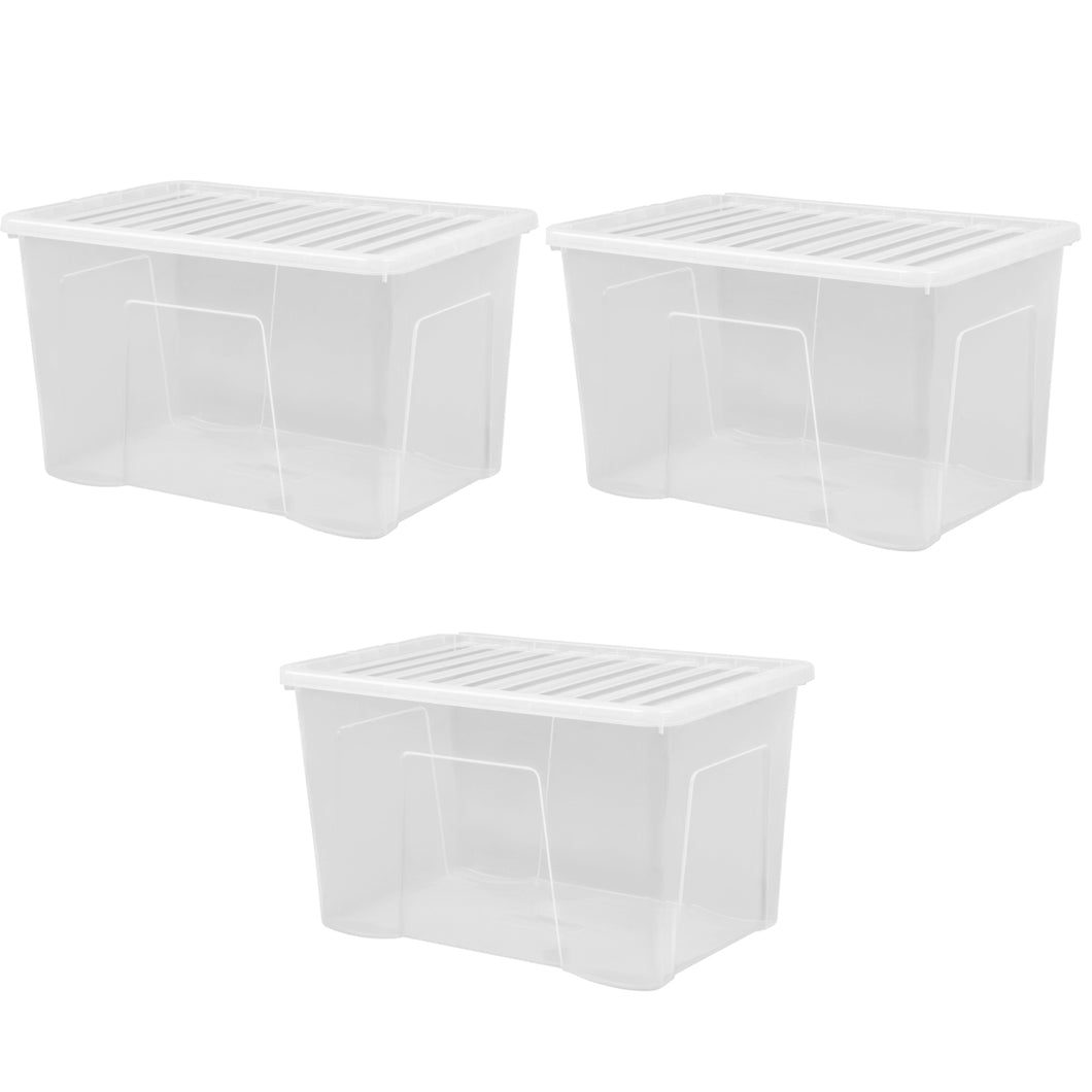 Wham Crystal 102L Storage Boxes With Lids