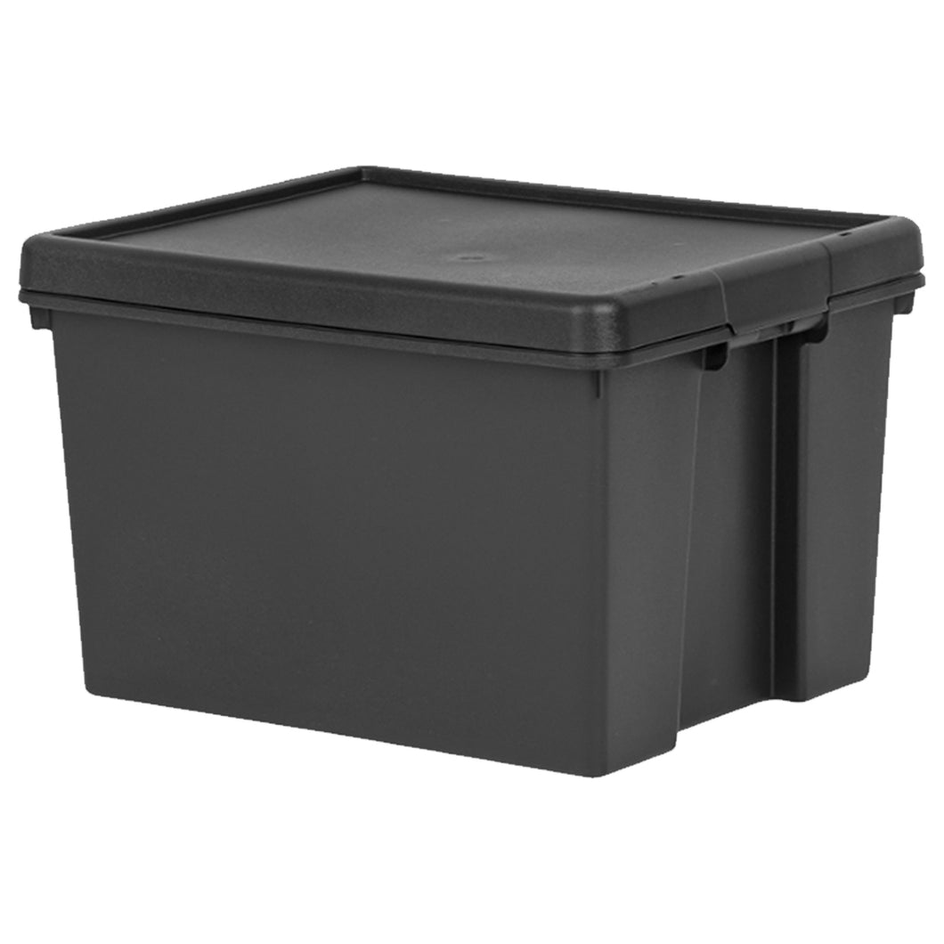 Wham Bam Black Recycled Heavy Duty Storage Box & Lid 45L