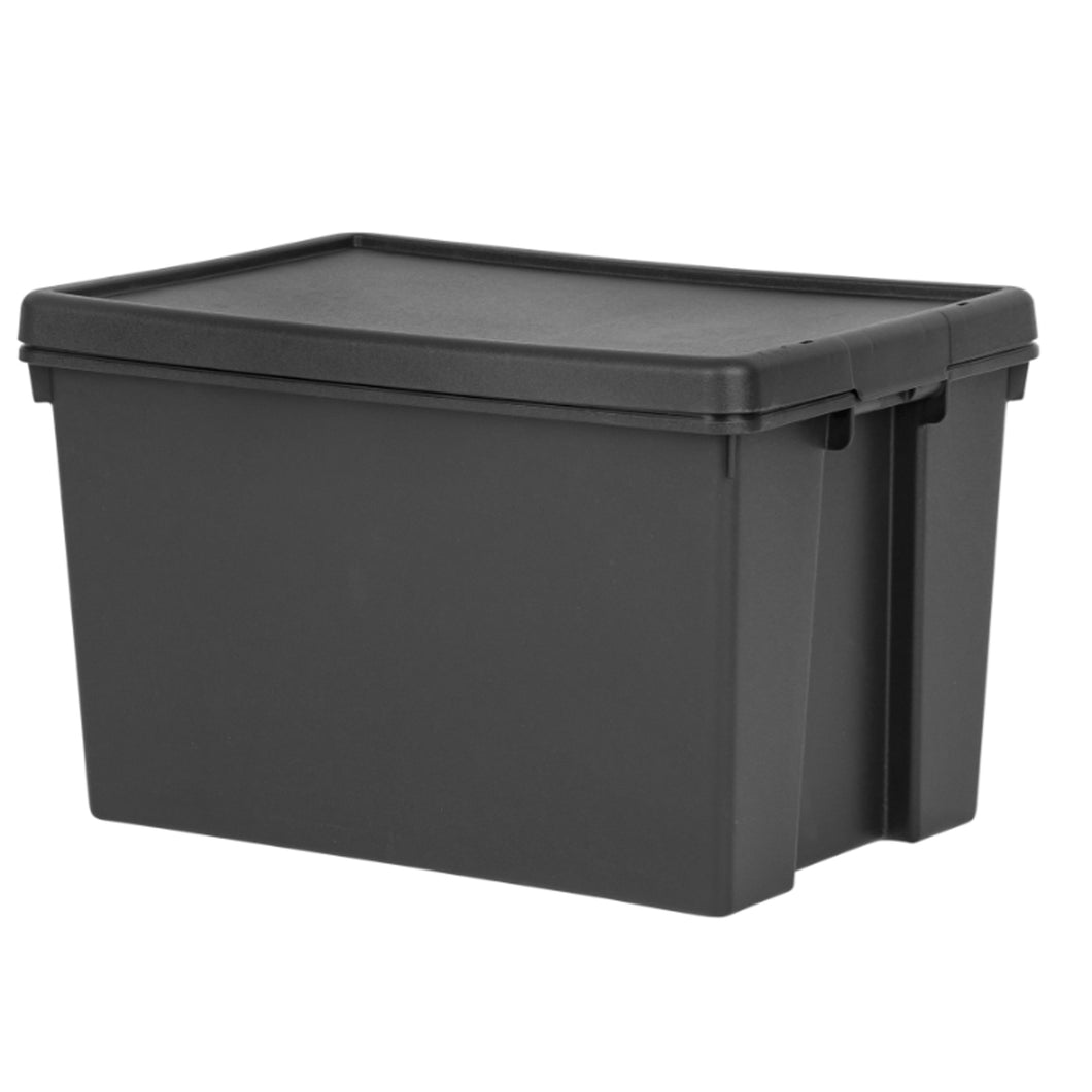 Wham Bam Black Recycled Heavy Duty Storage Box & Lid 62L