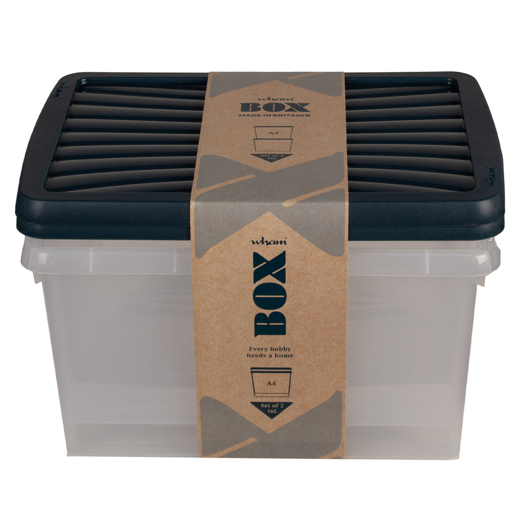 Wham Set Of 2 Storage Boxes With Lids 16L