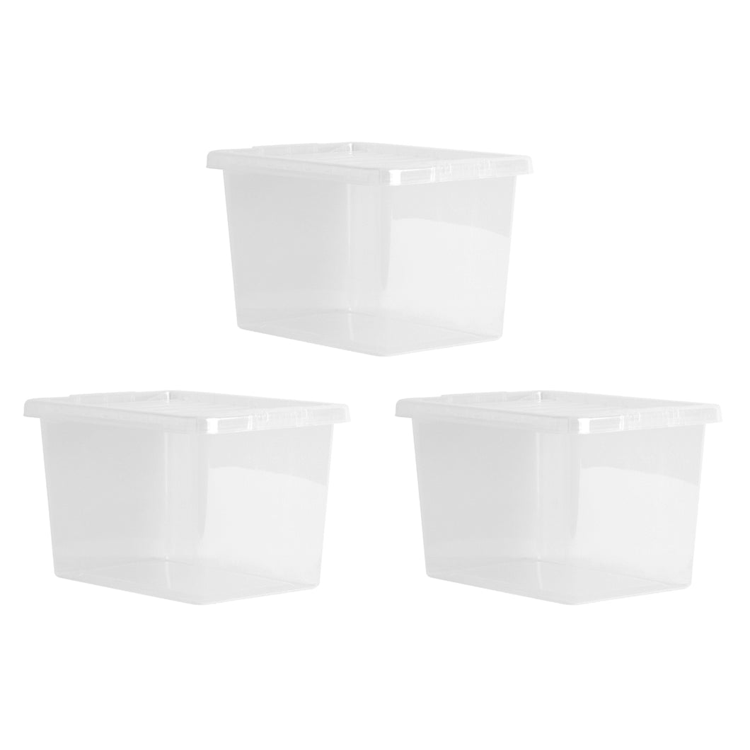 Wham Crystal Storage Box With Lid 20L 3 Pack