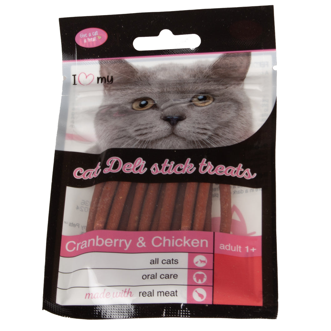 I Love My Pets Cranberry & Chicken Cat Deli Stick Treats 25g