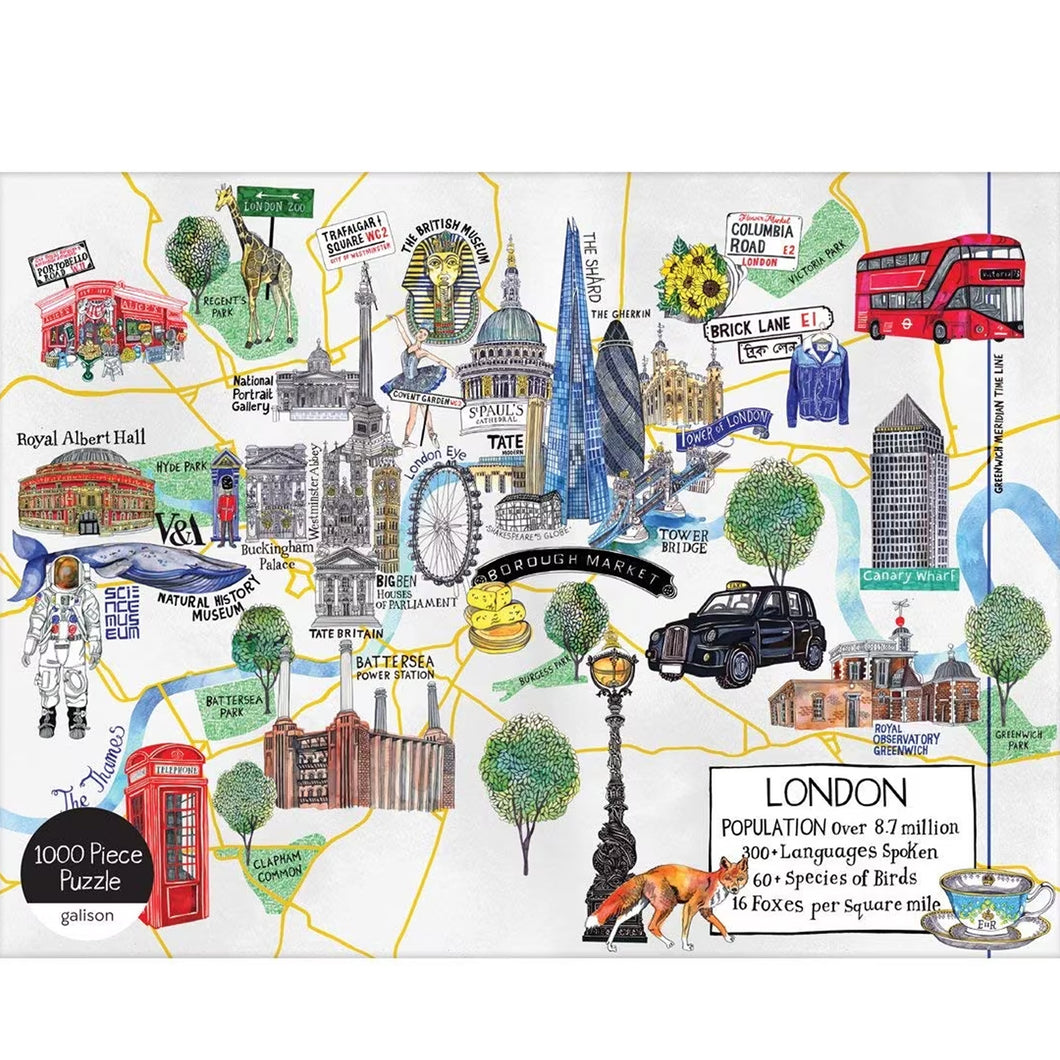 Galison London Map Jigsaw Puzzle 1000pcs