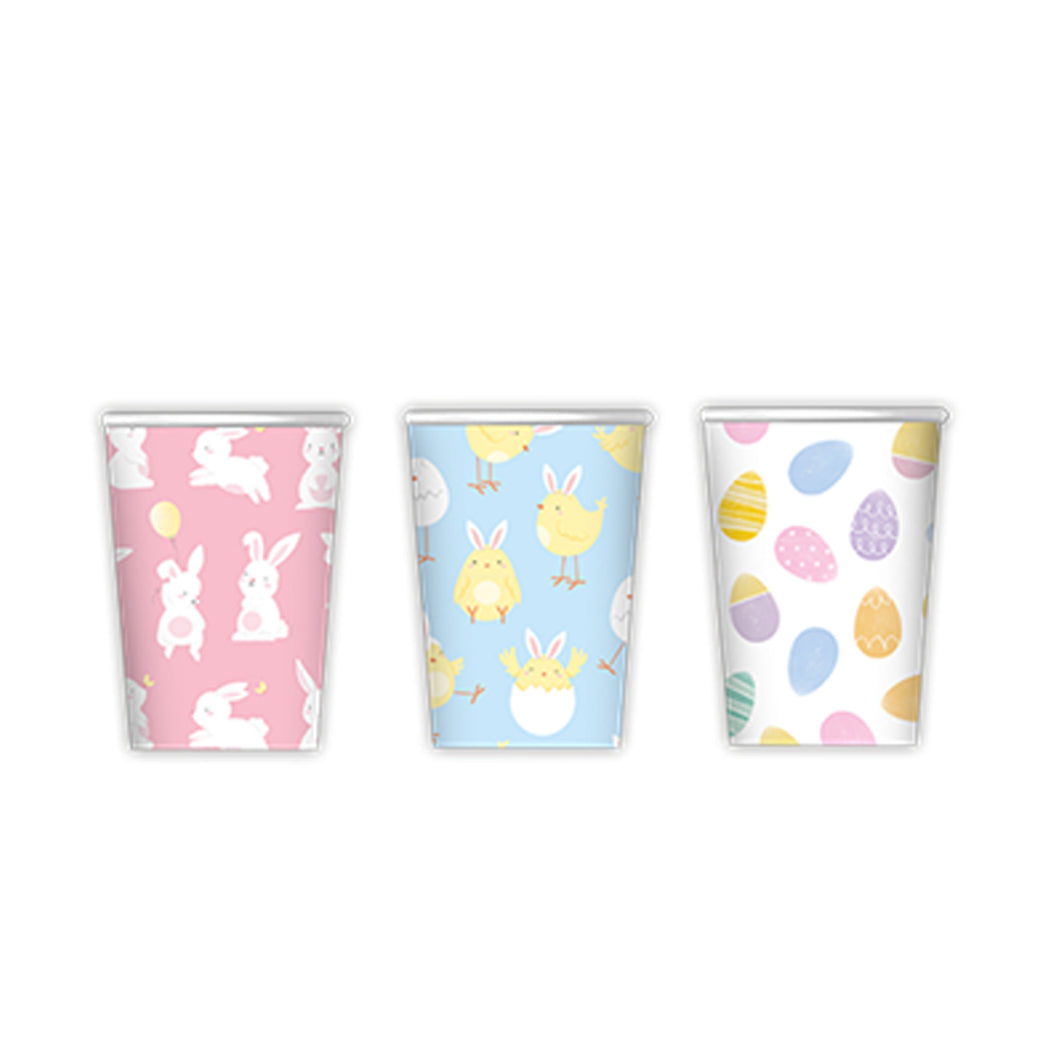 Hoppy Easter Printed Paper Cups 10 Pack Assorted