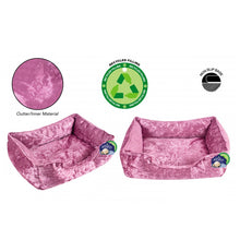 Load image into Gallery viewer, Sweet Dreams Crushed Velvet Pink Dog Bed
