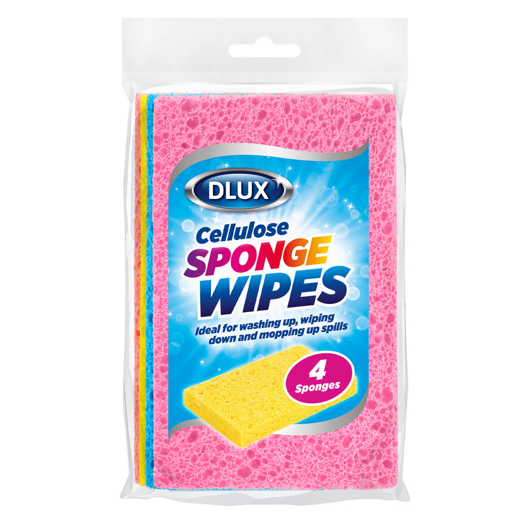 DLUX Cellulose Sponge Wipes 4 Pack