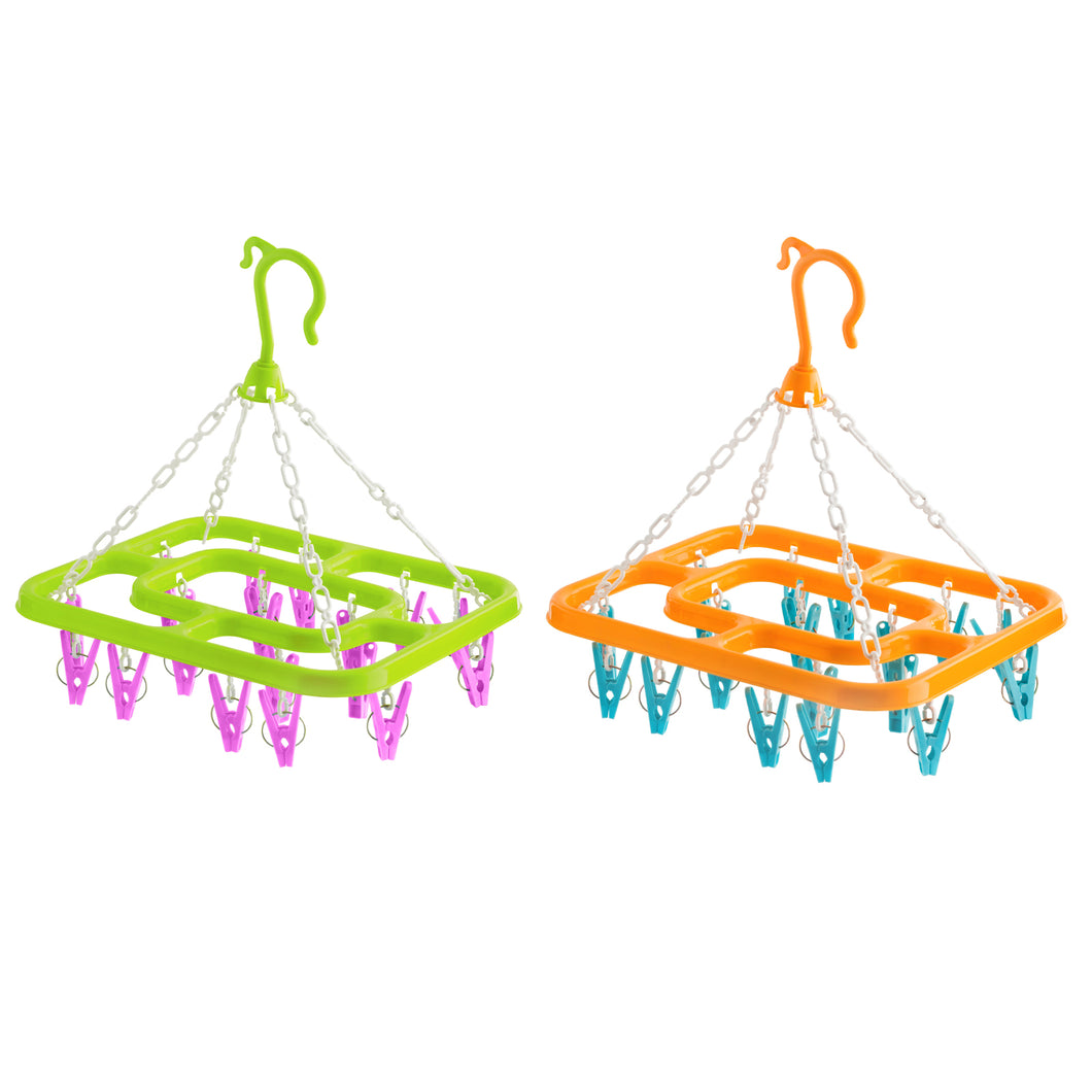 Clothes Airer With 18 Pegs Assorted