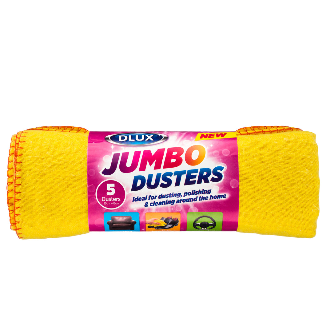 DLUX Jumbo Yellow Dusters 5 Pack
