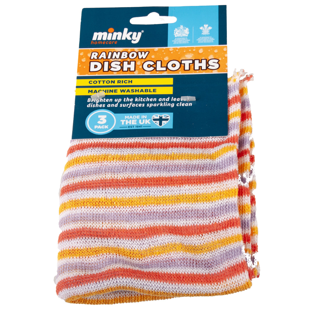 Minky Homecare Rainbow Dish Cloths 3 Pack