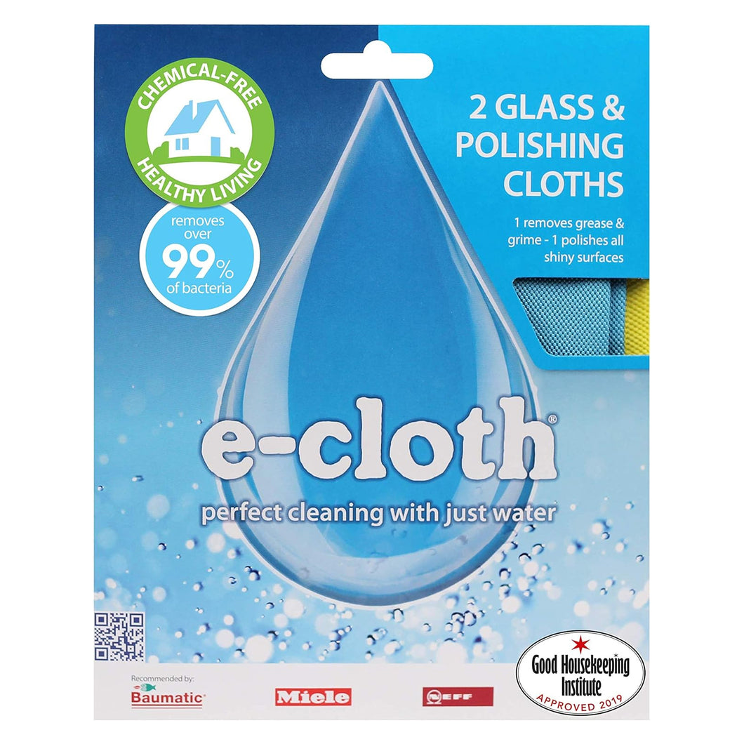 E-Cloth Glass Polishing Cloths Twin Pack