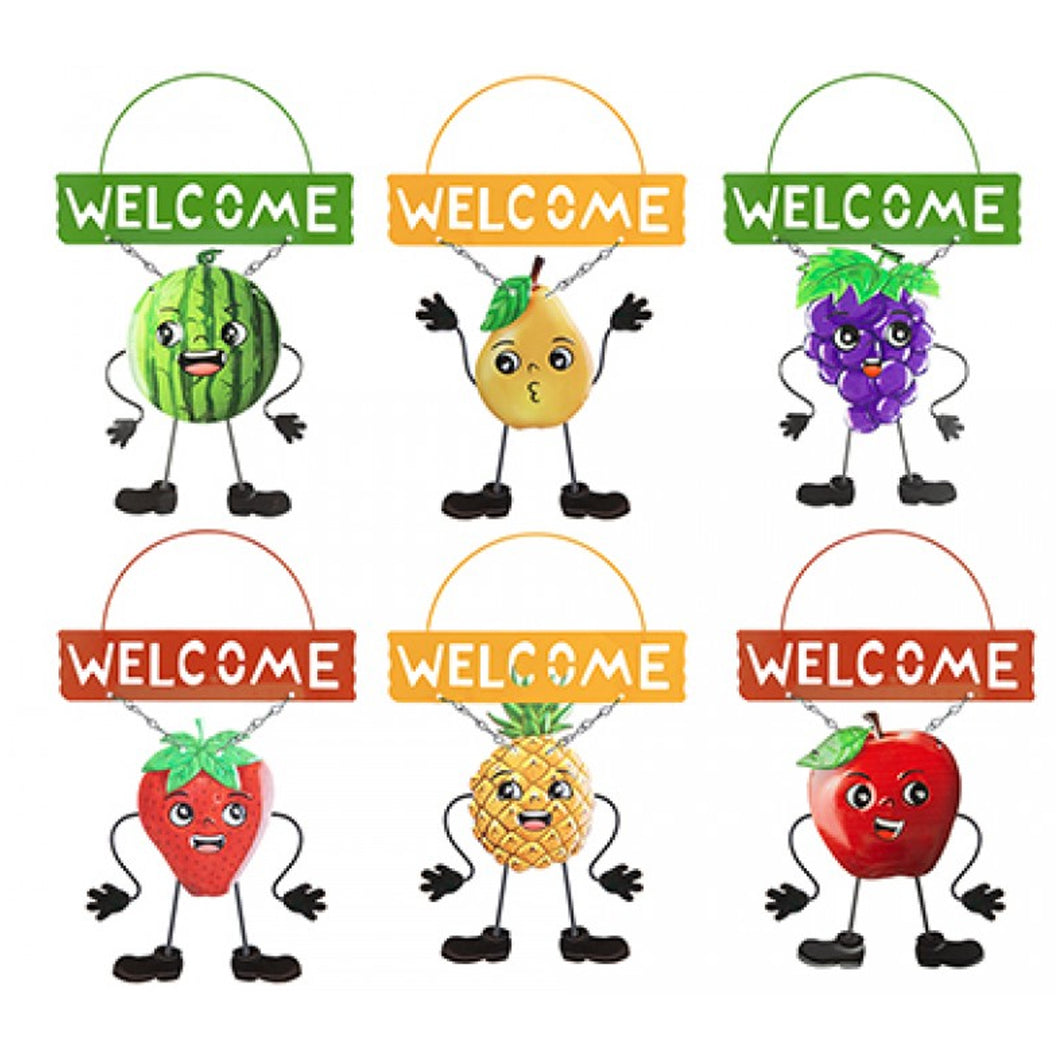 Metal Funny Fruit Welcome Sign Assorted