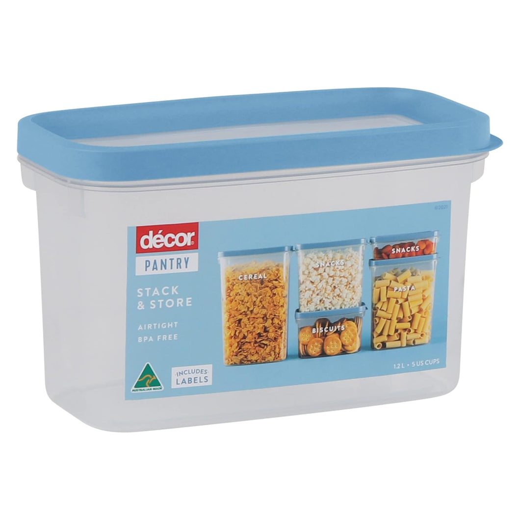 Decor Pantry Plastic Stack & Store Food Storage Box 1.2L