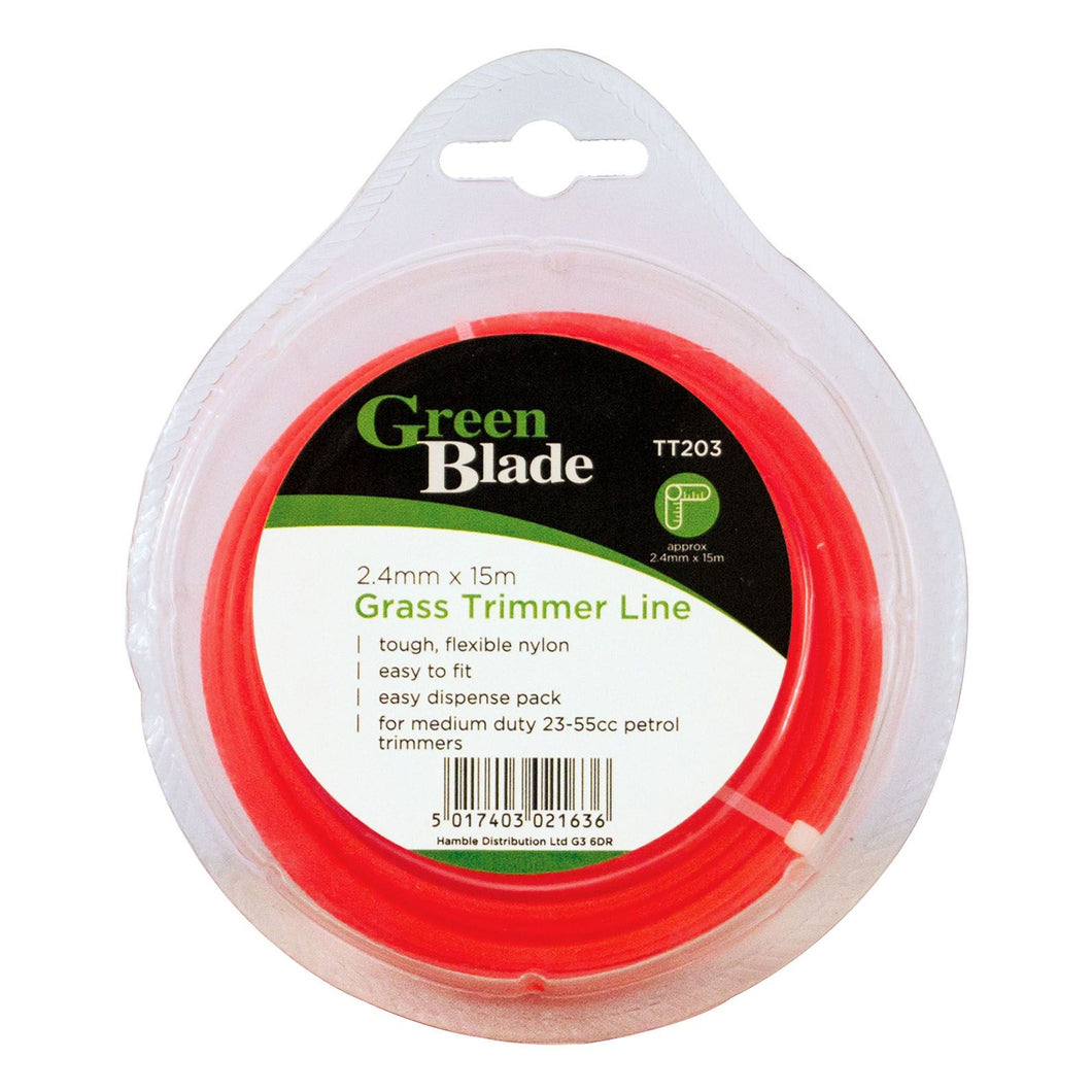 Green Blade Red Grass Trimmer Line 2.4mm x 15m