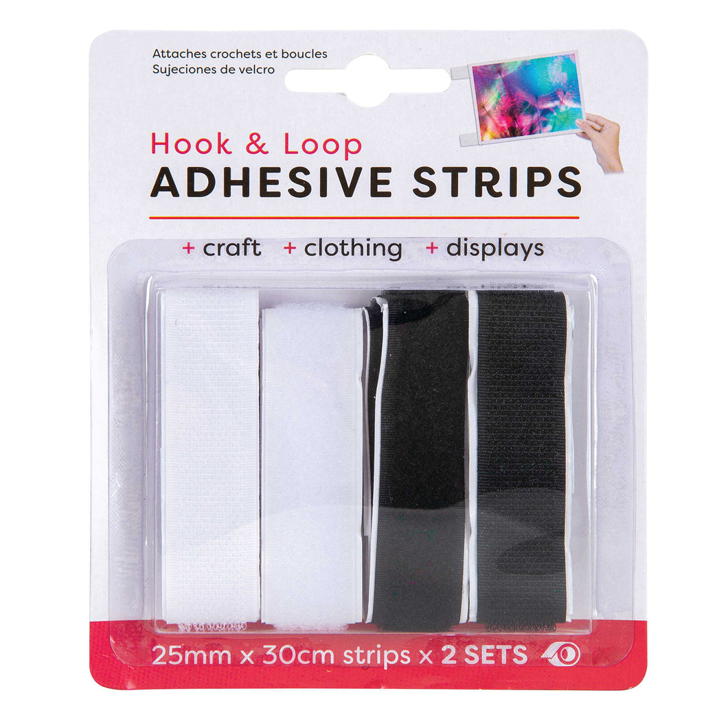 Hook & Loop Adhesive Strips 2 Pack