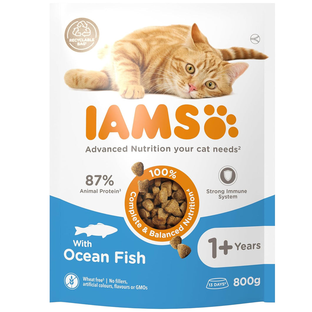 IAMS Ocean Fish Complete Dry Adult Cat Food 800g