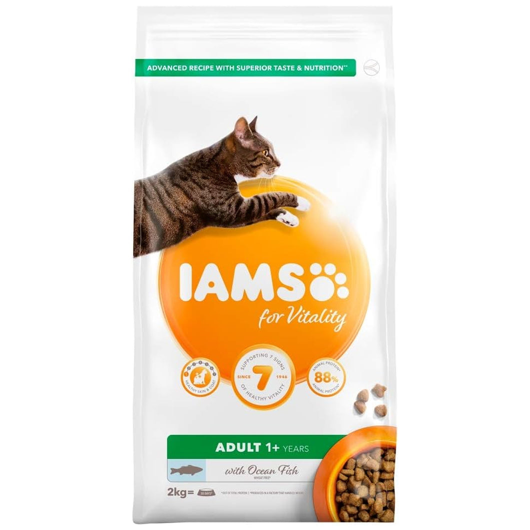 IAMS For Vitality Adult Cat Food With Ocean Fish 2kg