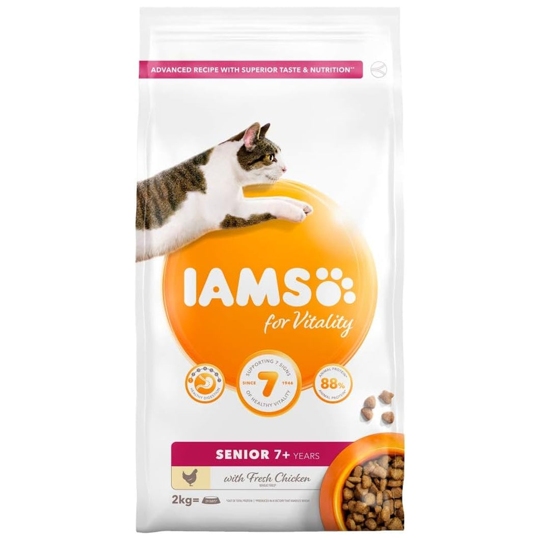 IAMS For Vitality Senior Cat Food With Fresh Chicken 2kg