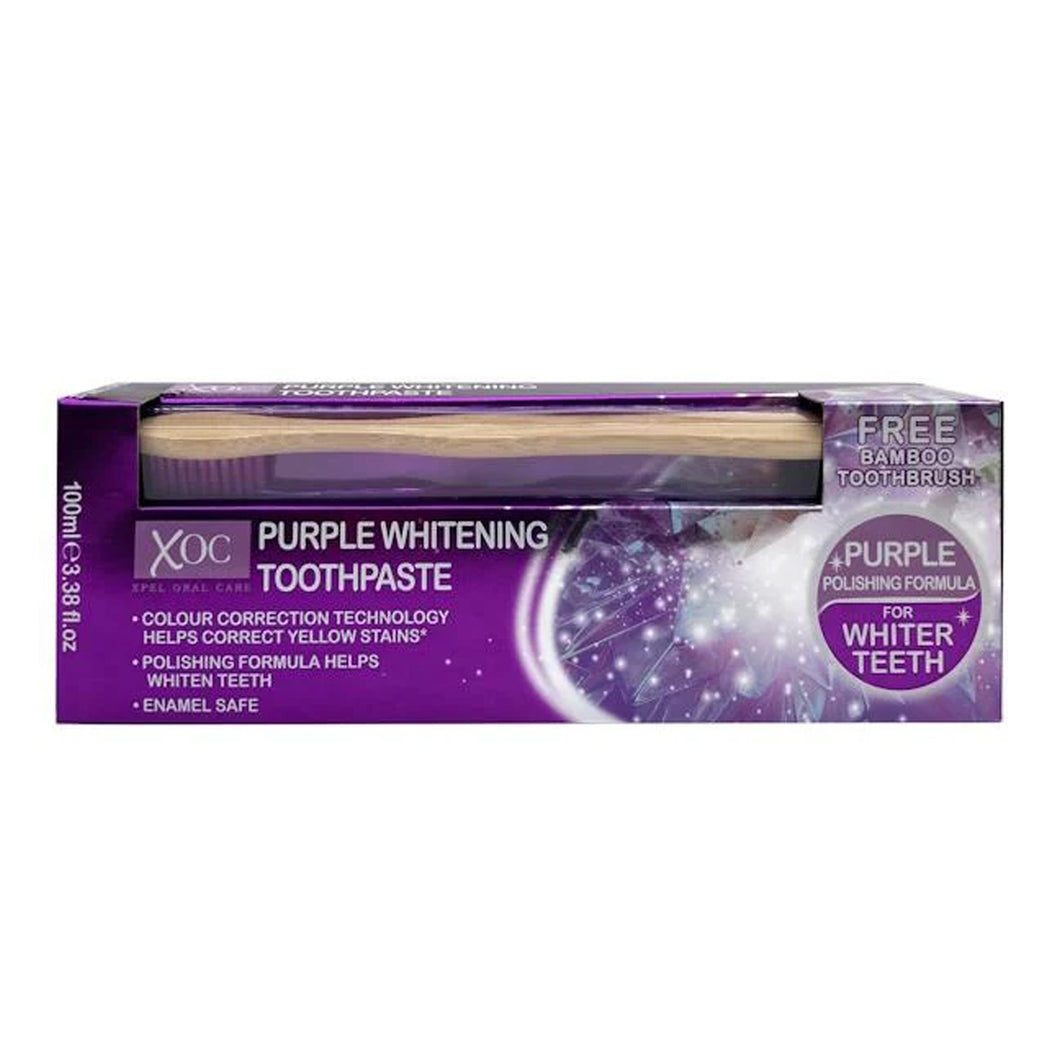 XOC Purple Whitening Toothpaste 100ml & Toothbrush