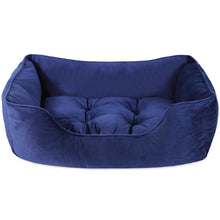Load image into Gallery viewer, Rosewood 40 Winks Navy Velvet Square Dog Bed
