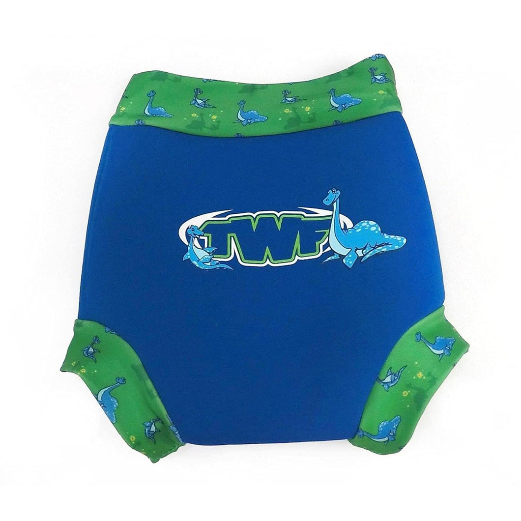 TWF Blue Plessl Baby Swim Nappy Cover