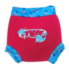 Load image into Gallery viewer, TWF Pink Narwhal Baby Swim Nappy Cover
