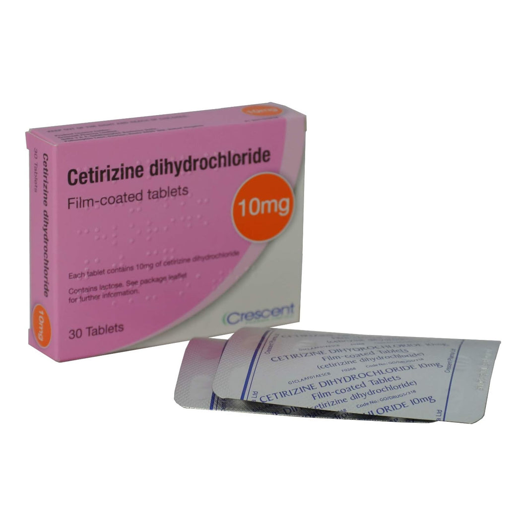 Cetirizine 10mg Dihydrochloride Film-Coated Tablets 30 Pack