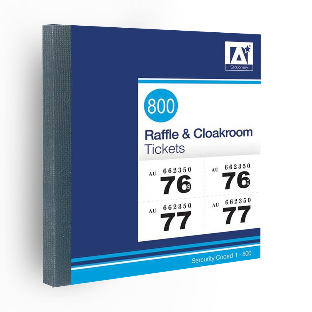 A*Stationery 800 Cloakroom & Raffle Tickets Book