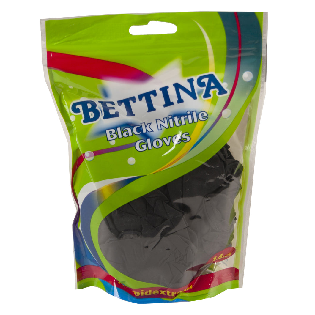 Bettina Black Nitrile Gloves 14 Pack