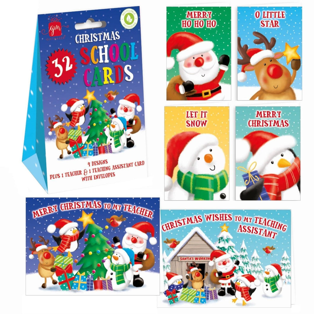 Giftmaker Christmas School Cards 32 Pack