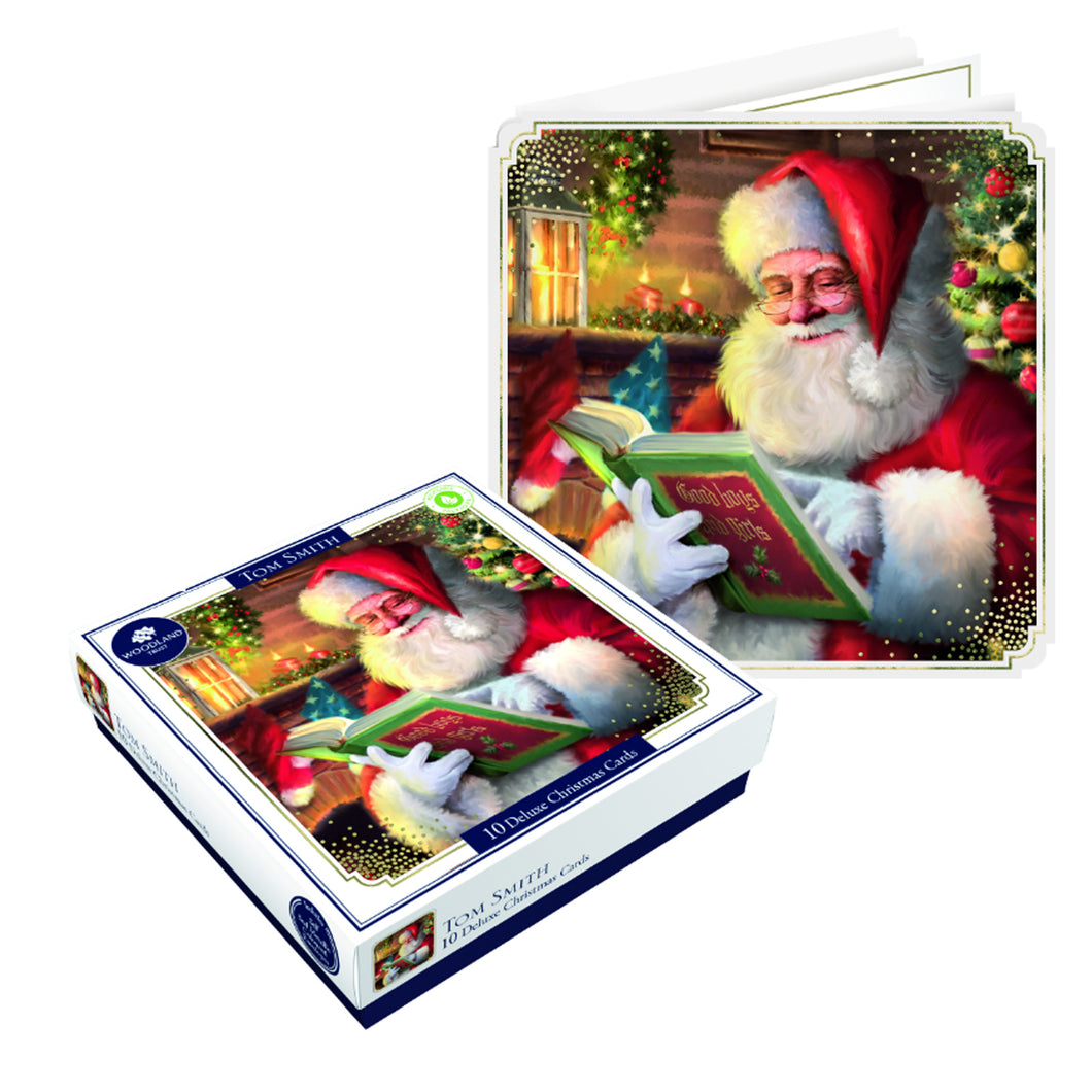 Tom Smith Deluxe Santa Christmas Cards 10 Pack