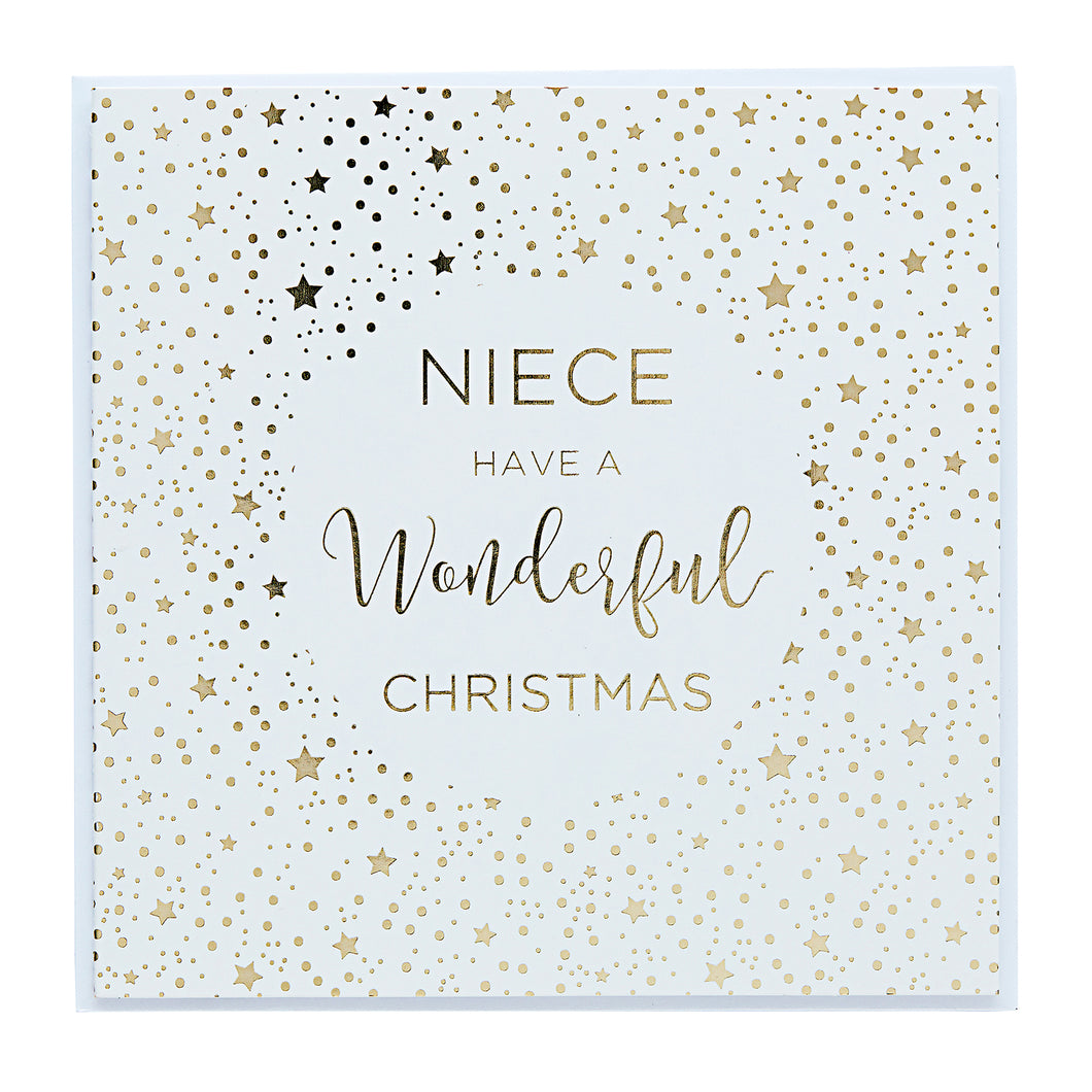 Design By Violet Golden Glow Stars Niece Christmas Card