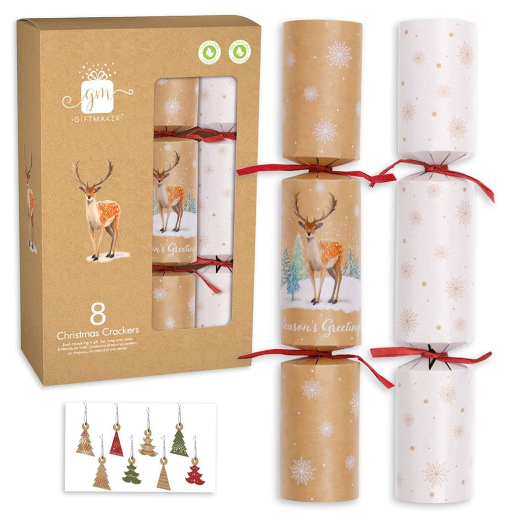 Tom Smith Kraft Stag Christmas Crackers 8 Pack