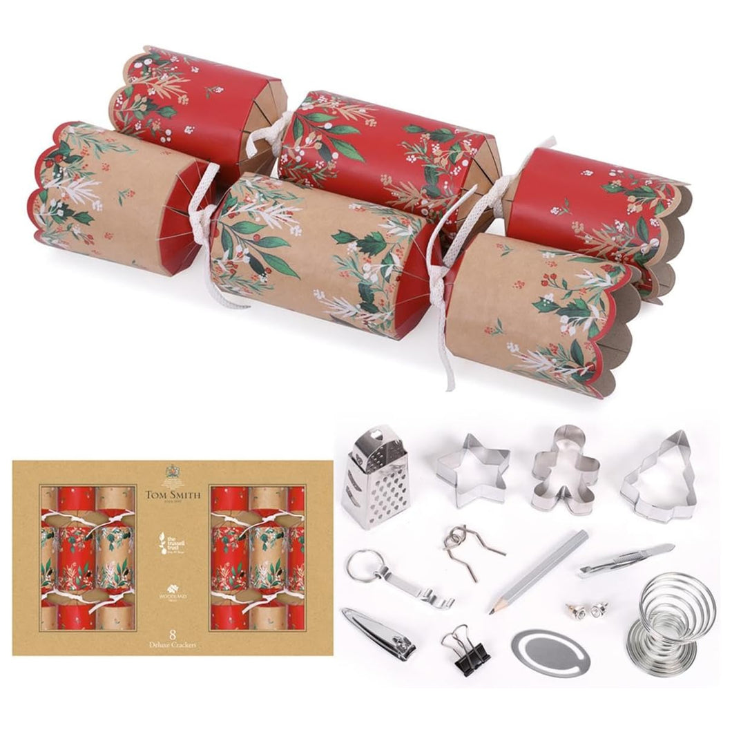 Tom Smith Deluxe Traditional Kraft Christmas Crackers 8 Pack
