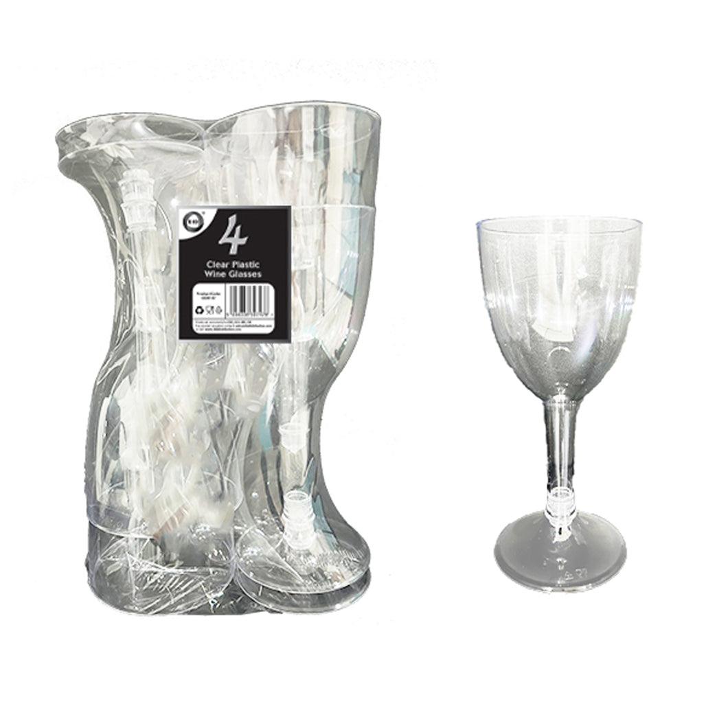 Wine Glasses Plastic Clear 4 Pack