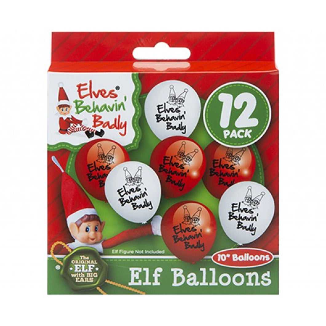 Elves Behavin' Badly 10'' Elf Balloons 12 Pack