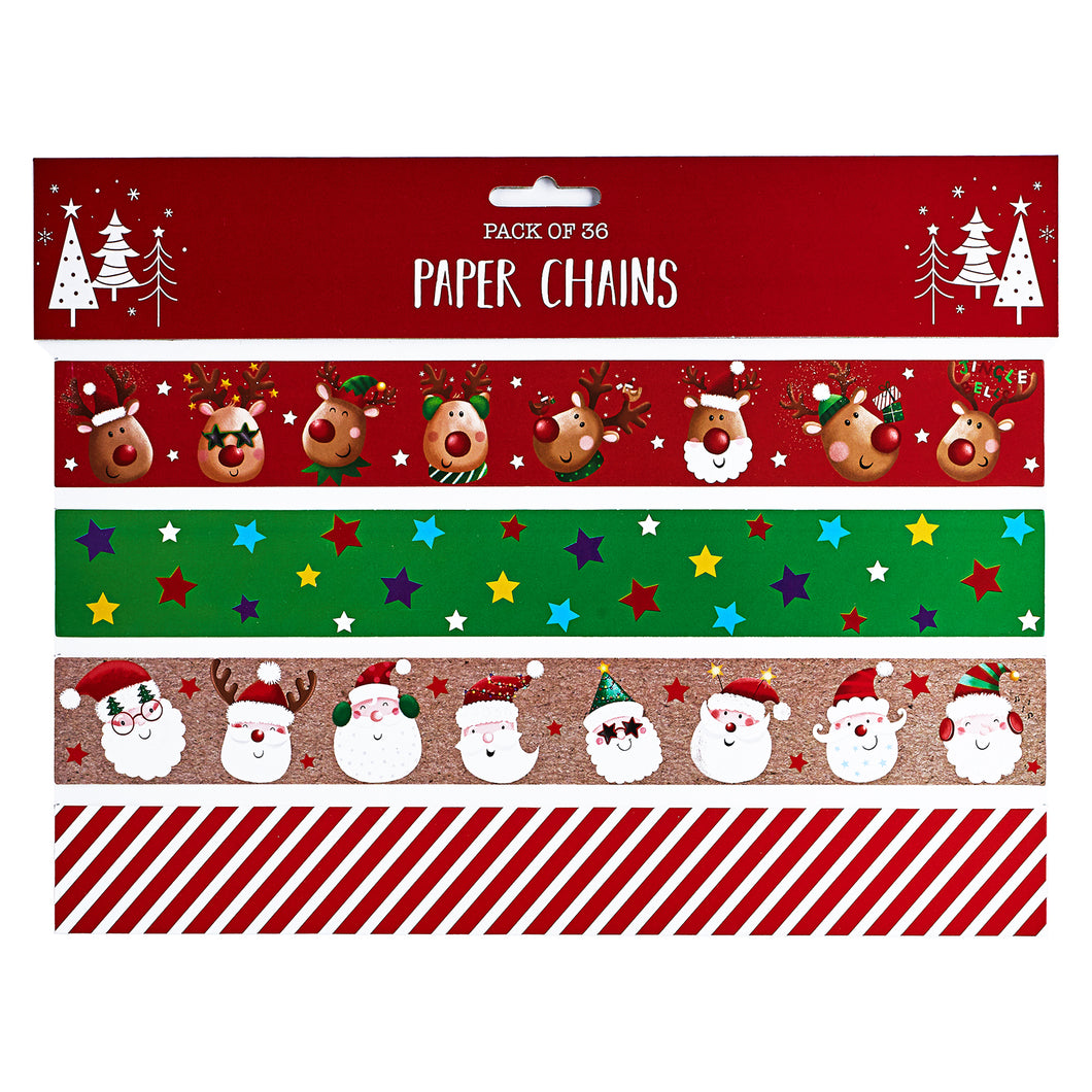 Santa & Rudolph Paper Chains 20 Pack