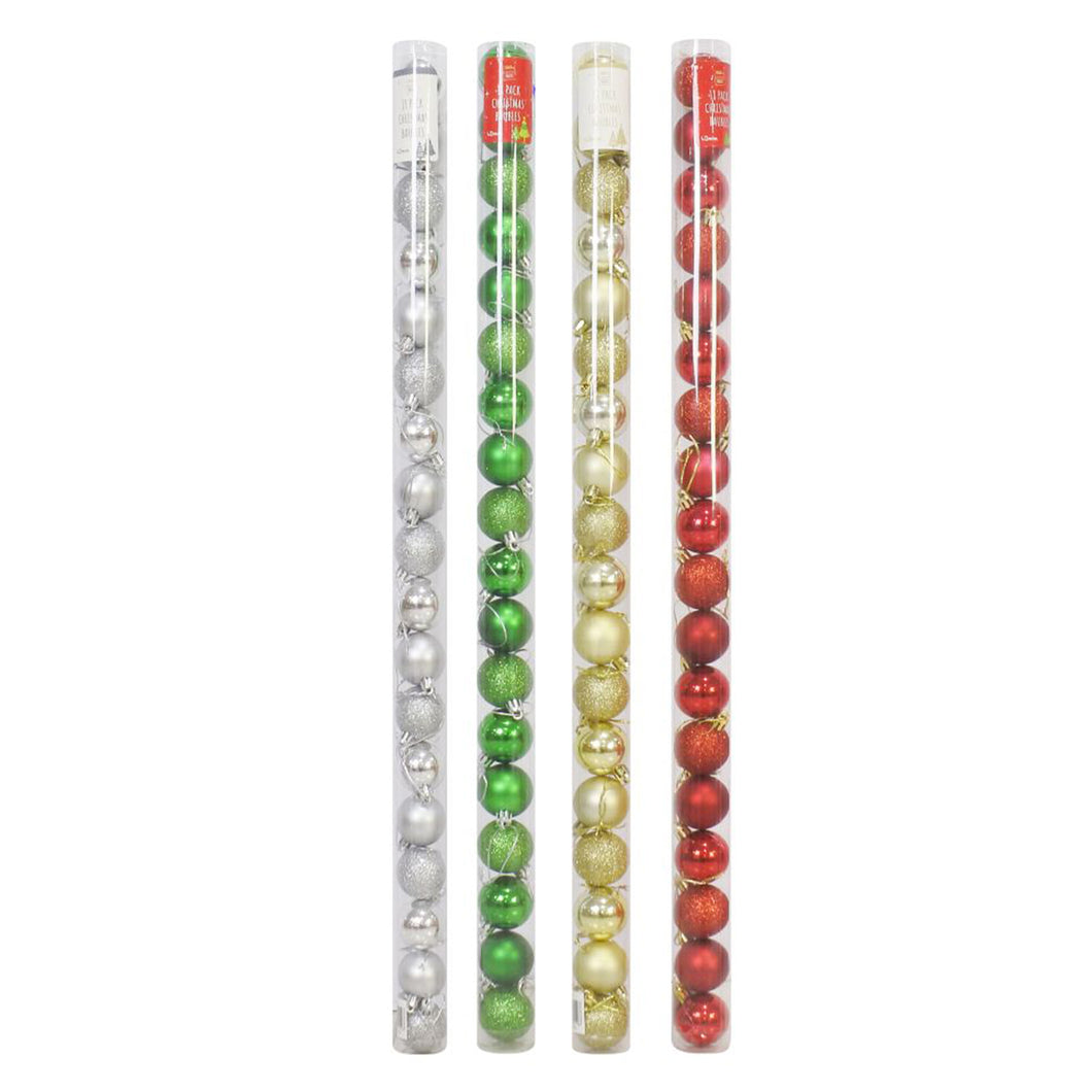 Christmas Baubles Tube 18 Pack Assorted