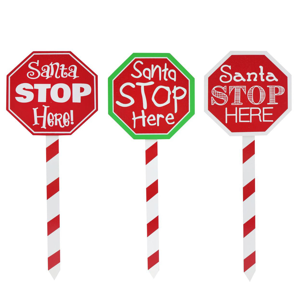 Santa Stop Here Sign  40cm Assorted