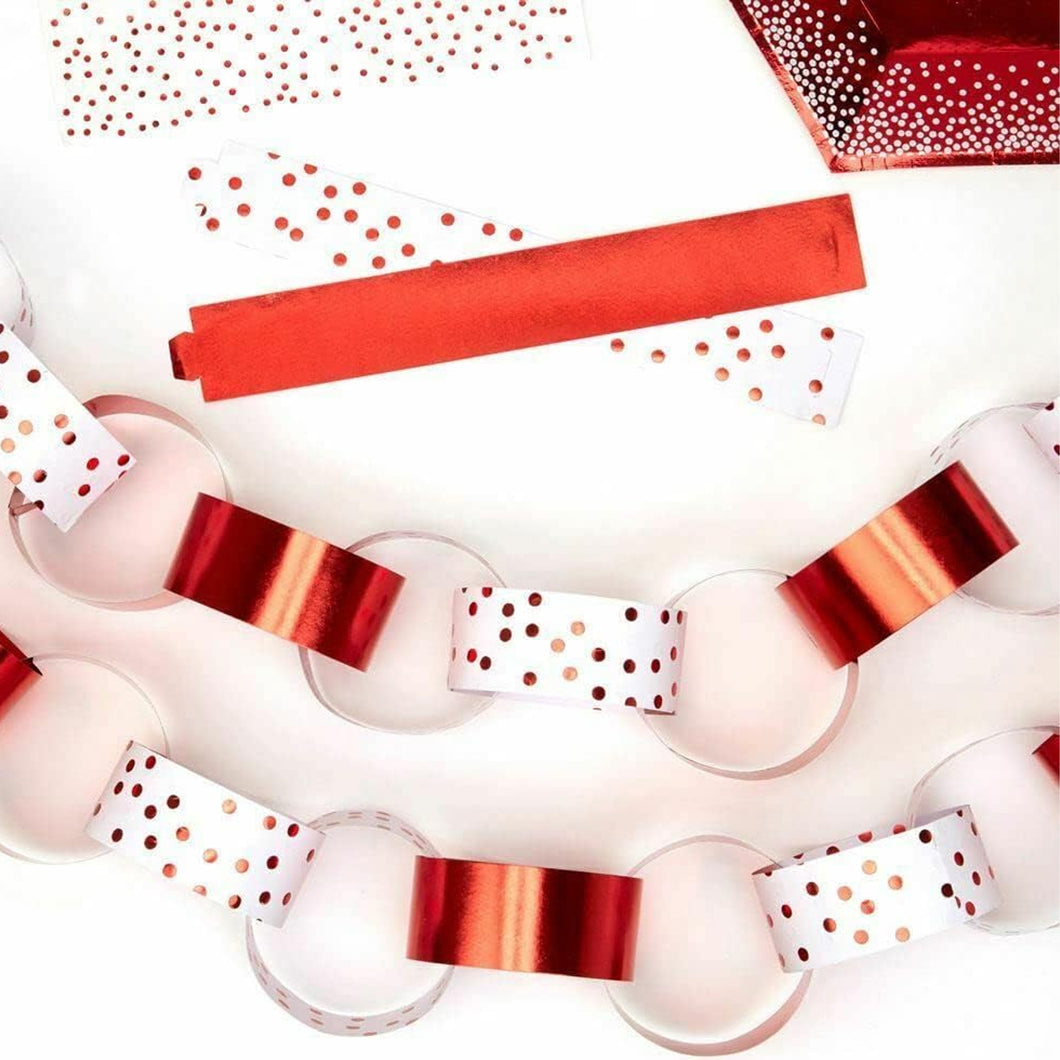 Red Christmas Paper Chain Decorations