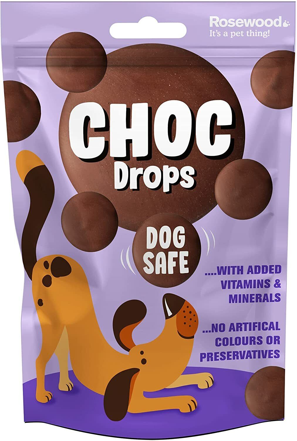 Roswood Dog Treats Choc Drops 200g